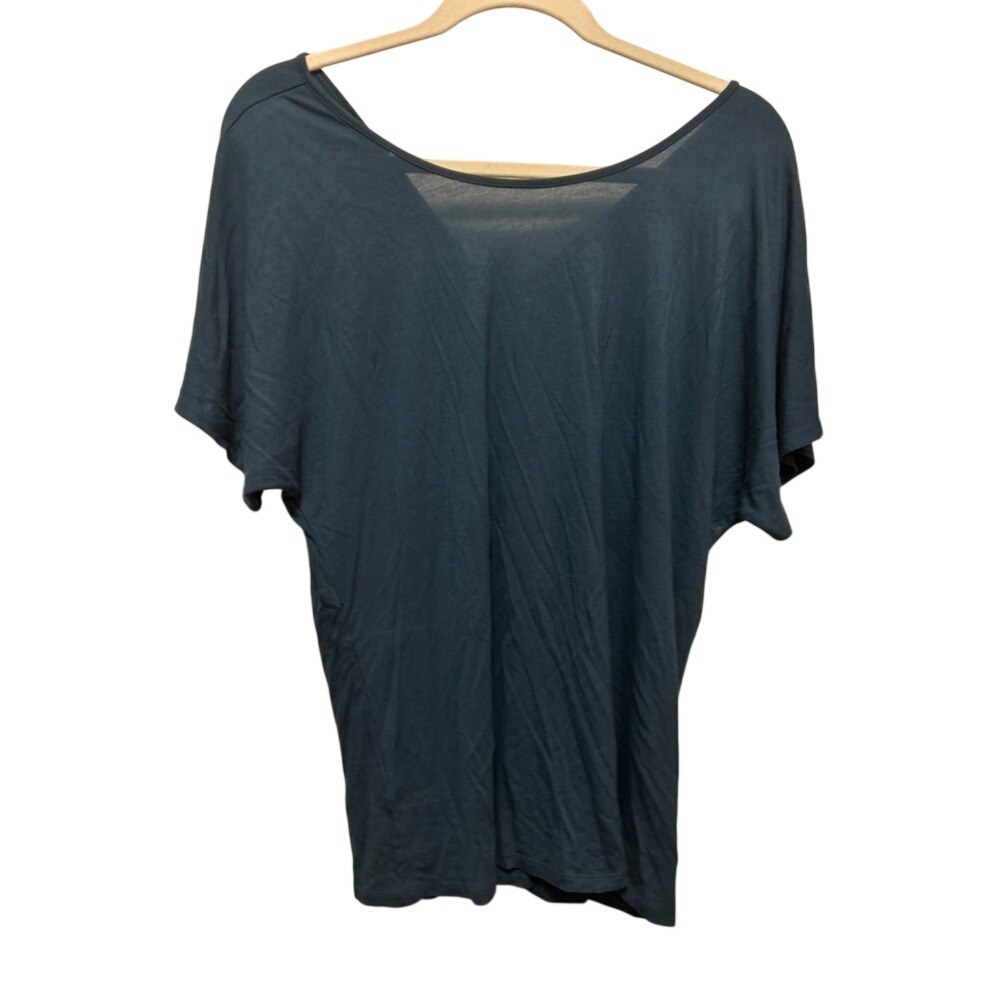 Loft Twist Back Tee women's L teal‎ blue classic staple wardrobe teacher V-neck